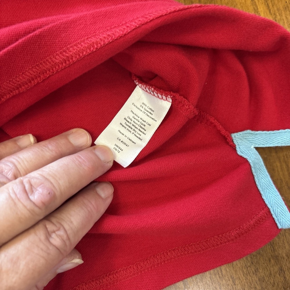 Talbots Women's L Red Polo Shirt Short Sleeve Stretch Knit - Picture 6 of 7